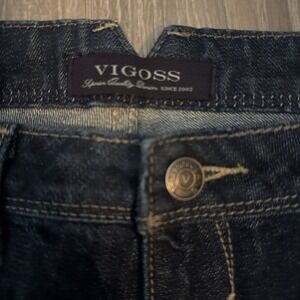 Vigoss 9/10z The Skinny Womens Distress Embroidered Blue Jeans
